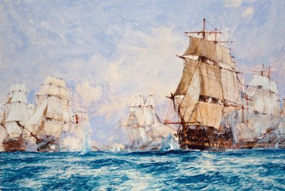 The Blockade of Toulon, the Action off Bandol in 1810, 1918 by Charles Edward Dixon